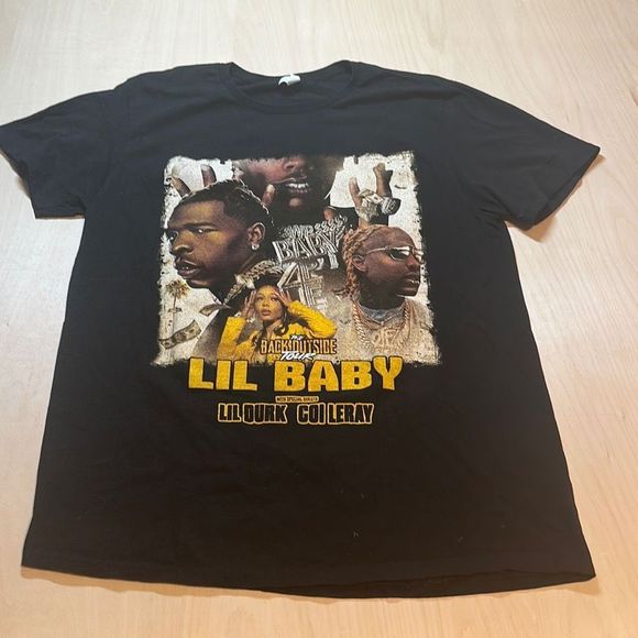 Fruit of the Loom Other - Lil Baby Two Sided Tour Shirt : Black, Size Large The Back Outside Tour